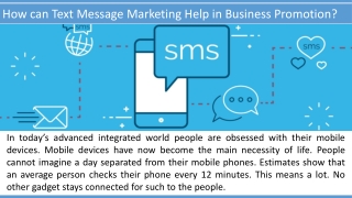 How can Text Message Marketing Help in Business Promotion?