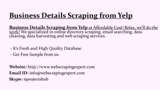 Business Details Scraping from Yelp