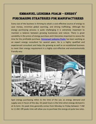 Emmanuel Ledesma Psalm – Energy Purchasing Strategies for Manufacturers