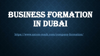 Business Formation in Dubai