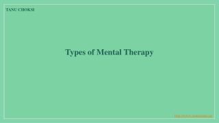 Types of Mental Therapy