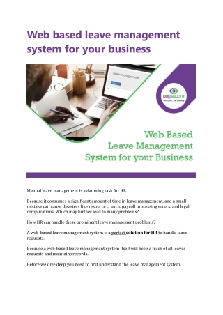 Web based leave management system for your business