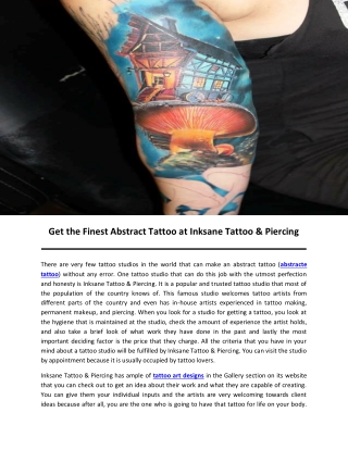 Get the Finest Abstract Tattoo at Inksane Tattoo & Piercing
