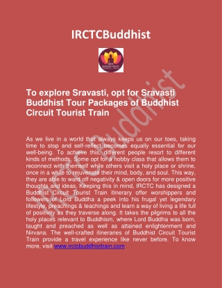 Take Shravasti Buddhist Tour Packages From IRCTC Buddhist