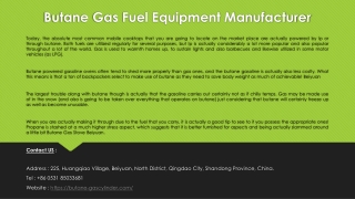 Butane Gas Fuel Equipment Manufacturer