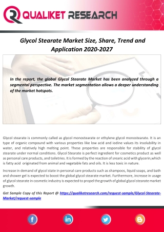 Global Glycol Stearate Market Status and Prospect 2020-2027