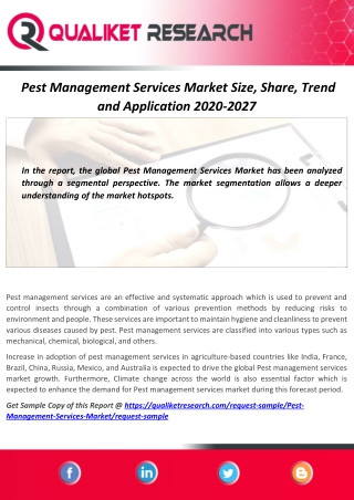 Global Pest Management Services Market Status and Prospect 2020-2027