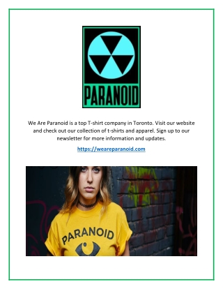 Bulk T Shirt Printing -|( We Are Paranoid )