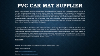 PVC Car Mat Supplier