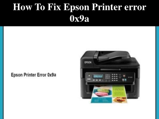 How To Fix Epson Printer error 0x9a