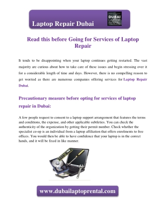 Read this Before Going for Services of Laptop Repair