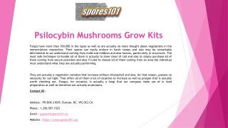 Psilocybin Mushrooms Grow Kits