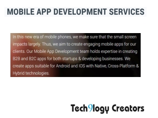 Mobile App Development Services India