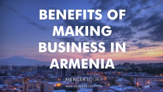 Benefits of Making Business in Armenia | Buy & Sell Business