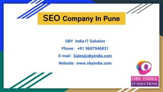 SEO Company In Pune - OBY India IT Solution |