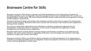 Brainware Centre For Skills