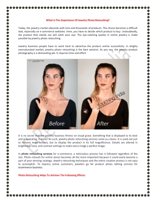 What Is The Importance Of Jewelry Photo Retouching?