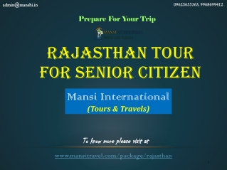 Holiday Packages For Senior Citizens From Delhi