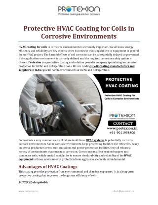 Protective HVAC coating for coils in corrosive environments