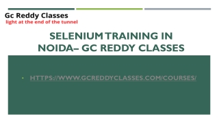 Selenium Training in Noida– Gc Reddy Classes