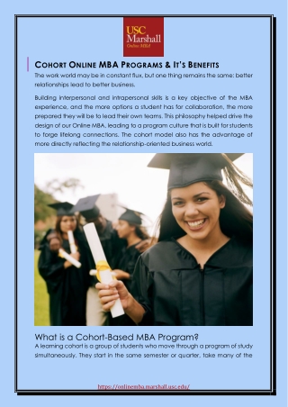 COHORT ONLINE MBA PROGRAMS & IT’S BENEFITS