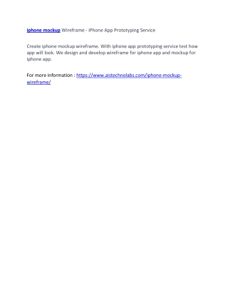 iphone mockup Wireframe - iPhone App Prototyping Service