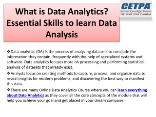 What is Data Analytics? Essential Skills to learn Data Analysis