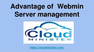 Advantage of  Webmin  Server management