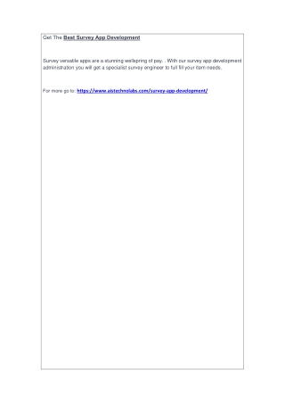 Get The Best Survey App Development