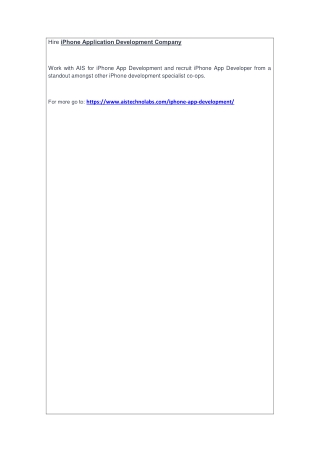 Hire iPhone Application Development Company