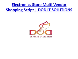 Electronics Store Multi Vendor Shopping Script | DOD IT SOLUTIONS