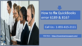 How to fix QuickBooks error 6189 & 816?