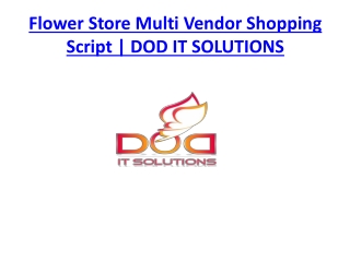 Flower Store Multi Vendor Shopping Script | DOD IT SOLUTIONS