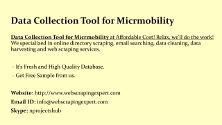 Data Collection Tool for Micrmobility