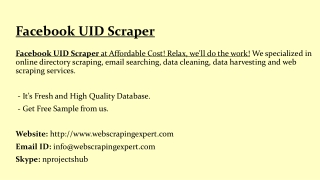 Facebook UID Scraper