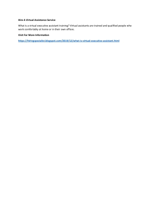 Hire A Virtual Assistance Service