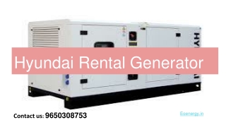 Hyundai Rental generator