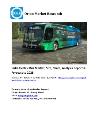 India Electric Bus Market Growth, Size, Share, Industry Report and Forecast 2019-2025
