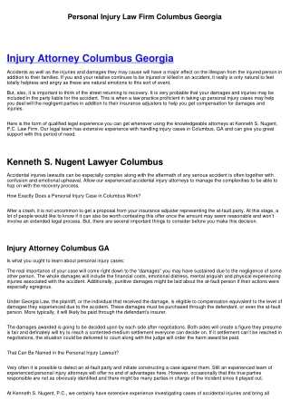 Personal Injury Attorney Columbus Georgia