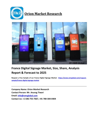 France Digital Signage Market Growth, Size, Share, Industry Report and Forecast 2019-2025