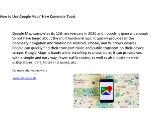 How to Use Google Maps’ New Commute Tools