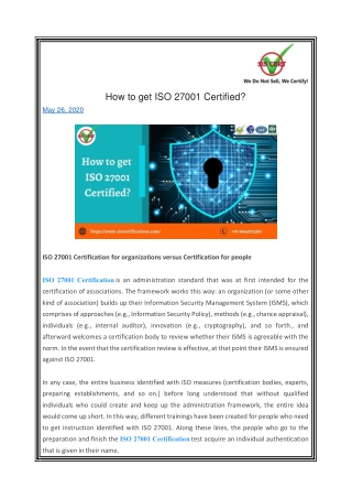 How to get ISO 27001 Certified?