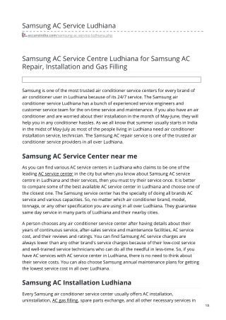 Samsung AC Service Center In Ludhian