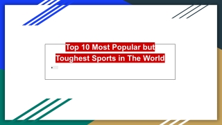 Toughest Sports In The World