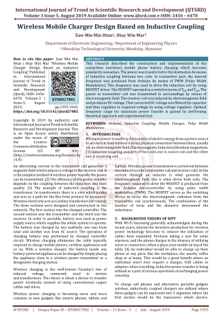 Wireless Mobile Charger Design Based on Inductive Coupling