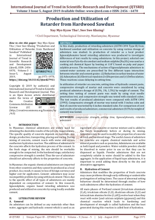 Production and Utilization of Retarder from Hardwood Sawdust