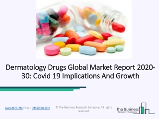 Dermatology Drugs Market Demand and Business Growth Opportunity 2020
