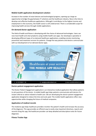 Mobile health application development services