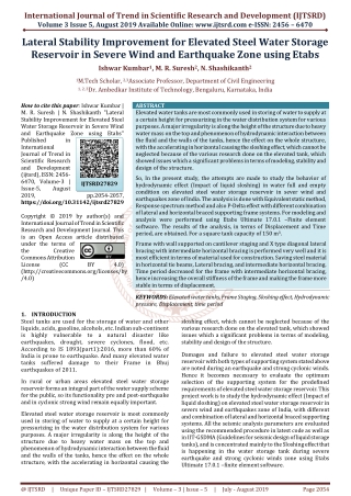 Lateral Stability Improvement for Elevated Steel Water Storage Reservoir in Severe Wind and Earthquake Zone using Etabs