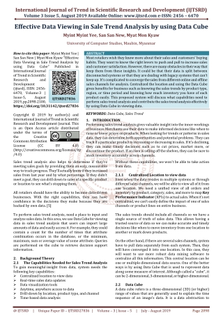 Effective Data Viewing in Sale Trend Analysis by using Data Cube